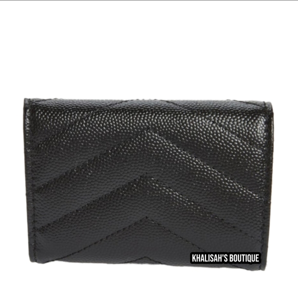 YSL CASSANDRE SAINT LAURENT MATELASSÉ ORIGAMI TINY WALLET GRAIN POUDRE EMBOSSED - Picture 11 of 17